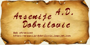 Arsenije Dobrilović vizit kartica